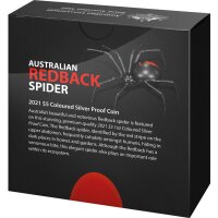 Australien Most Dangerous RAM Redback Spider 2021 1 oz Silber - Polierte Platte & Coloriert
