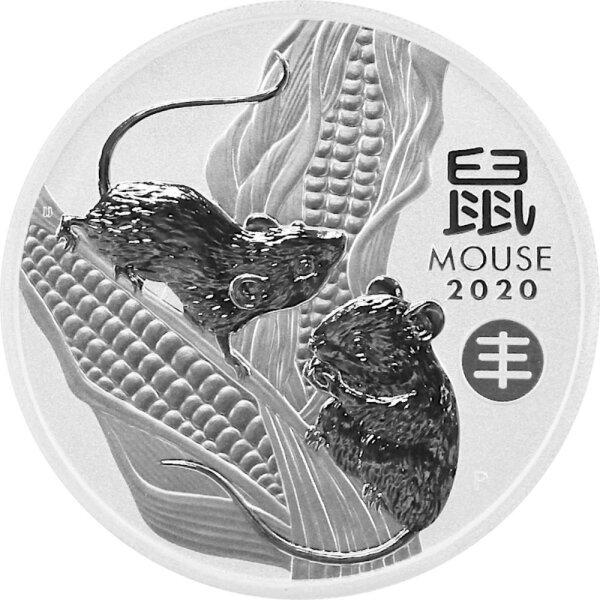 Australien Lunar III 2020 Jahr der Maus 1 oz Silber - Privy Mark Harvest