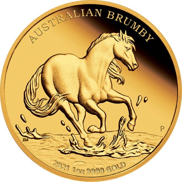 Australien Brumby 1. Ausgabe 2021 1 oz Gold | Wildpferd