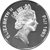 Fiji 10 Dollars 1993 - Entdeckung der Fiji Inseln - "Abel Janszoon Tasman" - Silber PP