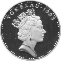 Tokelau 5 Tala 1993 - Segelschiff HMS Pandora - Silber PP