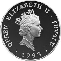 Tuvalu 20 Dollars 1993 - Dampfschiff HMS Royalist - Silber PP