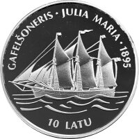 Lettland 10 Latu 1995 - Gaffelschoner "Julia...