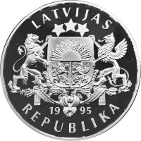Lettland 10 Latu 1995 - Gaffelschoner "Julia Maria" - Silber PP