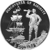 Kiribati 5 Dollars 1996 - Fregatte HMS Dolphin und John...