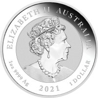 Australien Drachenserie 2021 Drache 1 oz Silber - Coloriert | Chinesische Mythen und Legenden