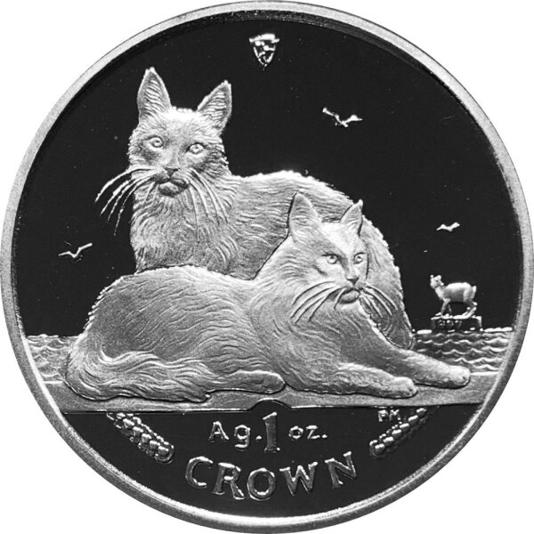 Isle of Man 2011 Türkische Angora Katze 1 oz Silber - Polierte Platte