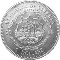 Liberia 5 Dollars 2000 - Olympische Sommerspiele Speerwerfer - Kupfer-Nickel