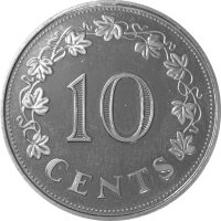 Malta 10 Cents 1972 Galeone - Kupfer-Nickel