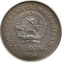 Vietnam 10 Dong 1986 - Elefant - Kupfer-Nickel