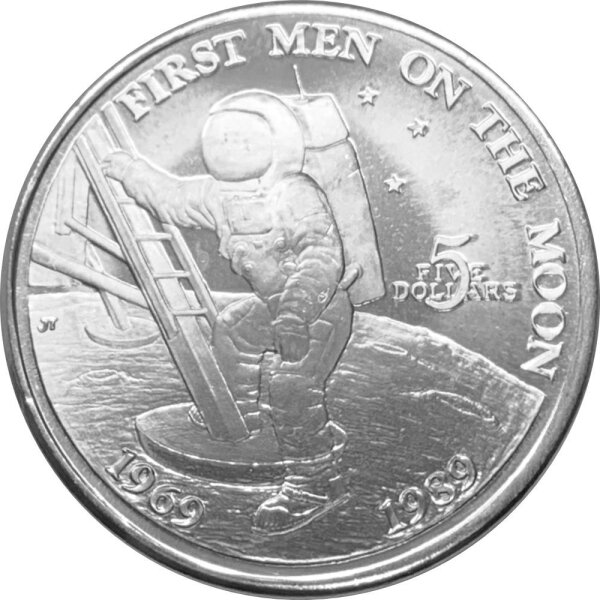 Marshall Islands 5 Dollars 1989 20 Jahre Mondlandung von Apollo 11 - Kupfer-Nickel-Zink