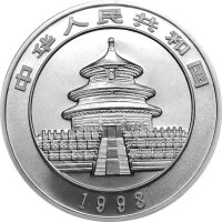 China Panda 1993 1 oz Silber große Jahreszahl - Original-Folie