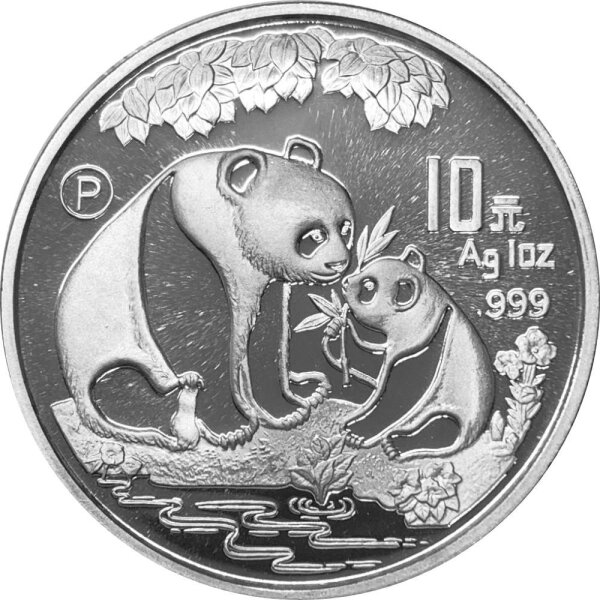 China Panda 1993 1 oz Silber - Polierte Platte