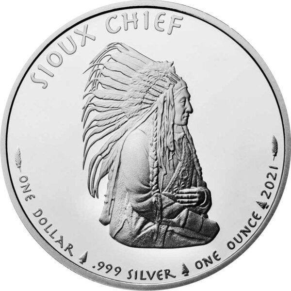 USA Sioux Indian Chief 2021 1 oz Silber