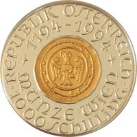 Österreich 1000 Schilling 1994 800 Jahre Münze Wien Gold & Silber