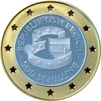 Österreich 500 Schilling 1995 EU-Beitritt Gold & Silber
