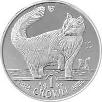 Isle of Man 1991 Norwegische Katze 1 oz Silber - Polierte...