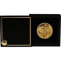 Australien Drachenserie 2021 Drache 2 oz Gold - High Relief Polierte Platte | Chinesische Mythen und Legenden