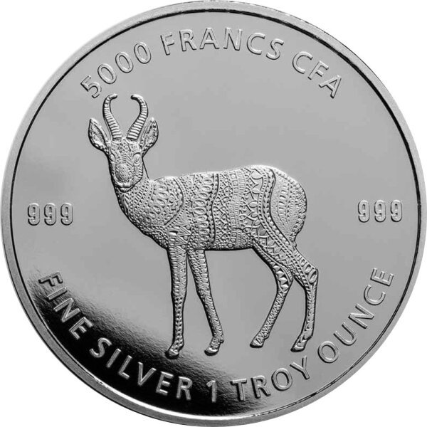 Tschad Mandala 6. Ausgabe Antelope - Antilope 2021 1 oz Silber