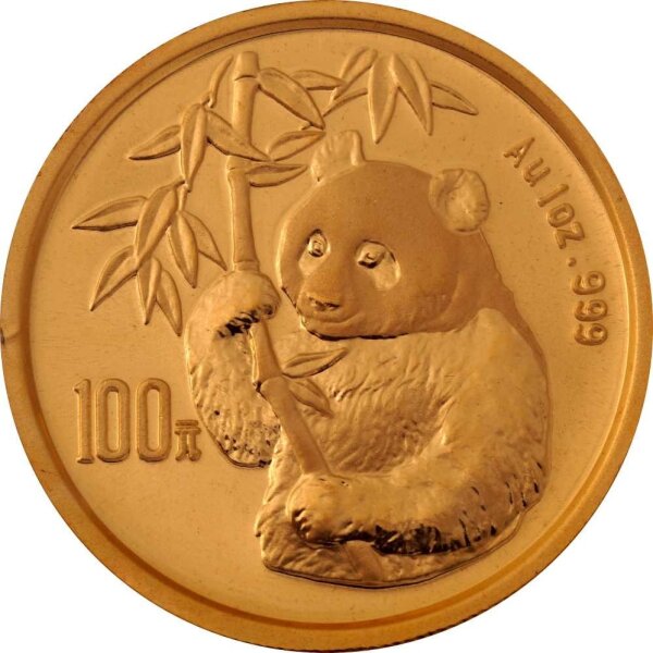 China Panda 1995 1 oz Gold | Original - Folie mit Kontrollzettel