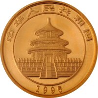 China Panda 1995 1 oz Gold | Original - Folie mit Kontrollzettel