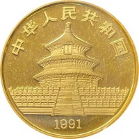 China Panda 1991 1/2 oz Gold - Original-Folie