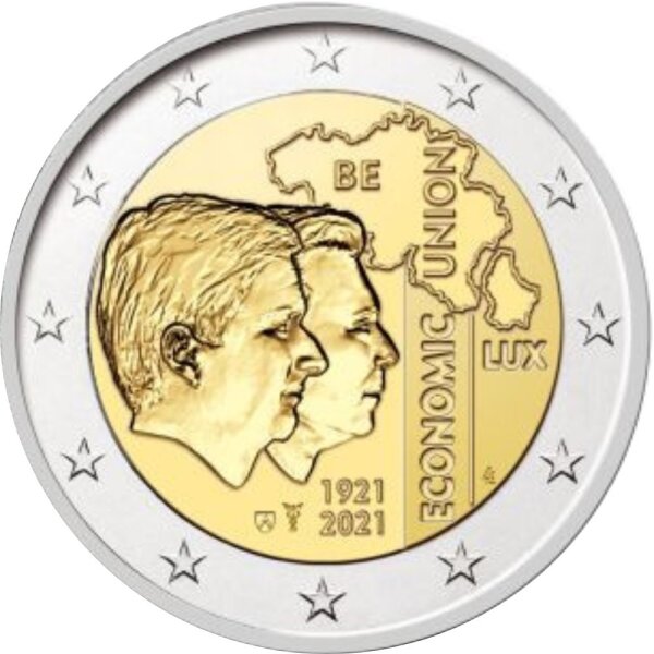Belgien 2 Euro 2021 "Wirtschaftsunion mit Luxemburg"
