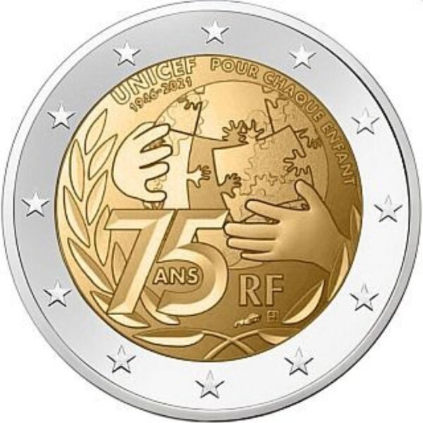 Frankreich 2 Euro 2021 "75 Jahre UNICEF"