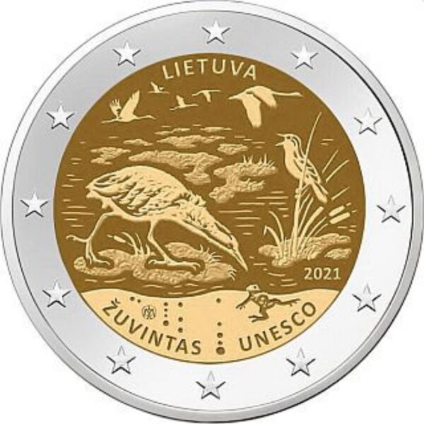 Litauen 2 Euro 2021 " Biosphärenreservat Zuvintas"