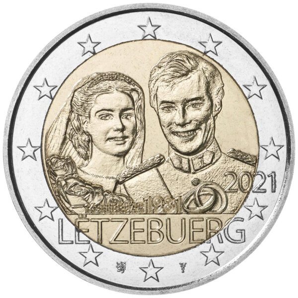Luxemburg 2 Euro 2021 "Maria Teresa und Henri - Relief"