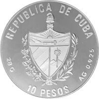 Kuba 10 Pesos 1990 - XXV. Olympische Sommerspiele 1992 in Barcelona "Hürdenläuferin" - Silber PP