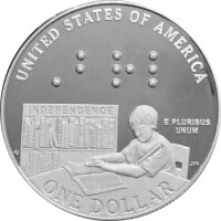 USA 1 Dollar 2009 -P- Louis Braille Silber