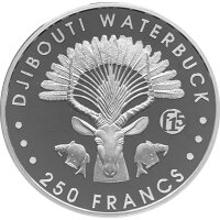 Djibouti 250 Francs 2016 Wasserbock - 1 oz Silber F15
