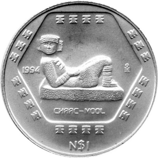 Mexiko 1 Peso 1994 - Chaac Mool - 1/4 oz Silber