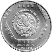 Mexiko 1 Peso 1994 - Chaac Mool - 1/4 oz Silber