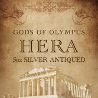 Tuvalu Olympische Götter 4. Ausgabe Hera 2022 5 oz Silber Antik Finish