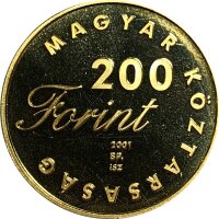 Ungarn 200 Forint 2001 Der Gänsejunge Matyi  | Ludsa Matyi - Messing