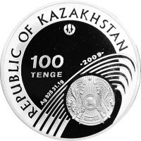 Kasachstan 100 Tenge 2010 Olympische Spiele "Skispringen" - Silber PP