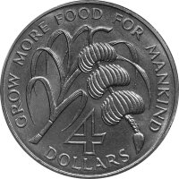 Barbados 4 Dollars 1970 F.A.O. Karibische...