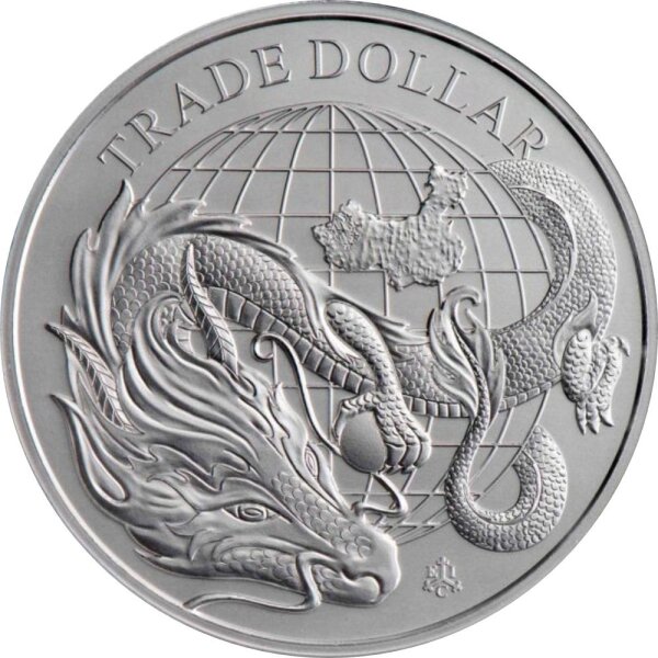 St. Helena 1. Ausgabe Modern Chinese Trade Dollar 2021 1 oz Silber