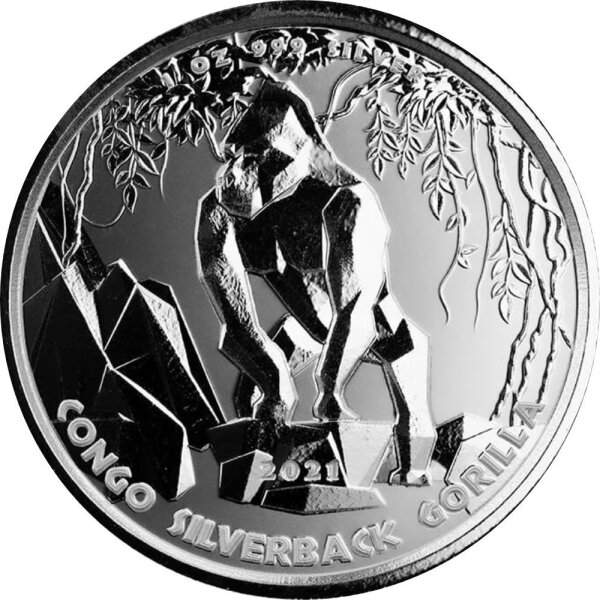 Kongo Gorilla 2021 1 oz Silber