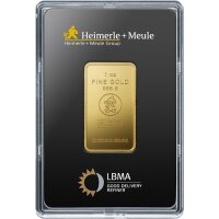 31,1 Gramm Goldbarren Heimerle & Meule geprägt | Neuware LBMA