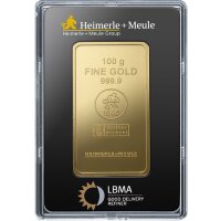 100 Gramm Goldbarren Heimerle & Meule geprägt |...