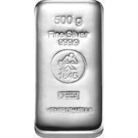 500 Gramm Silberbarren Heimerle & Meule gegossen | Neuware