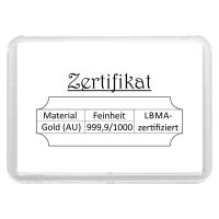 Geschenkbarren "Zur Hochzeit - Rosen" 10 Gramm Gold