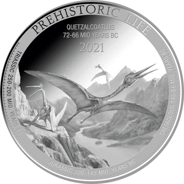 Kongo Prehistorical Life 6. Ausgabe 2021 Quetzalcoatlus 1 oz Silber