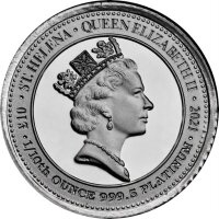 Saint Helena The Queens Virtues 1. Ausgabe Victory 2021 1/10 oz Platin