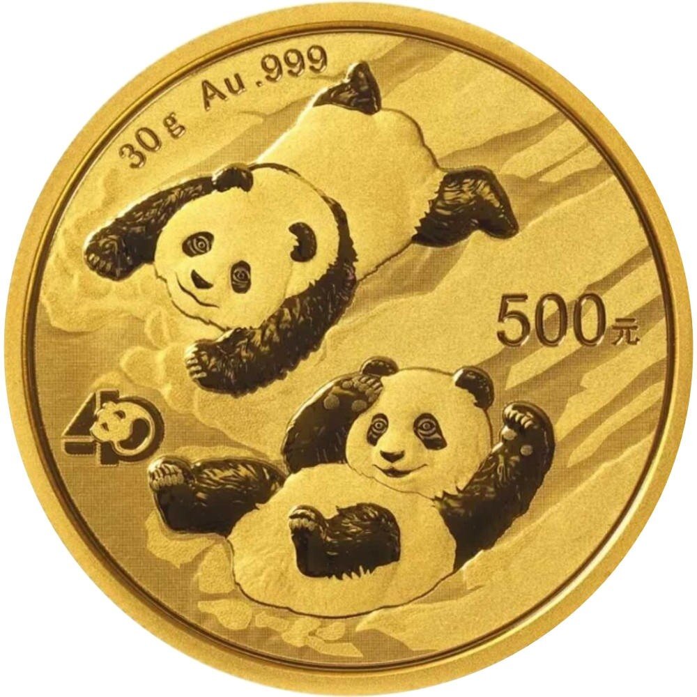 China Panda 2022 30 Gramm Gold - 40 Jahre Jubiläum -...