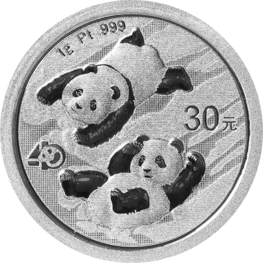 China Panda 2022 1 Gramm Platin - 40 Jahre Jubiläum...