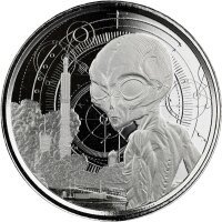 Ghana Alien 2021 4 x 1/2 oz Silber Set - Bullion, Antik, Rhodium, Proof